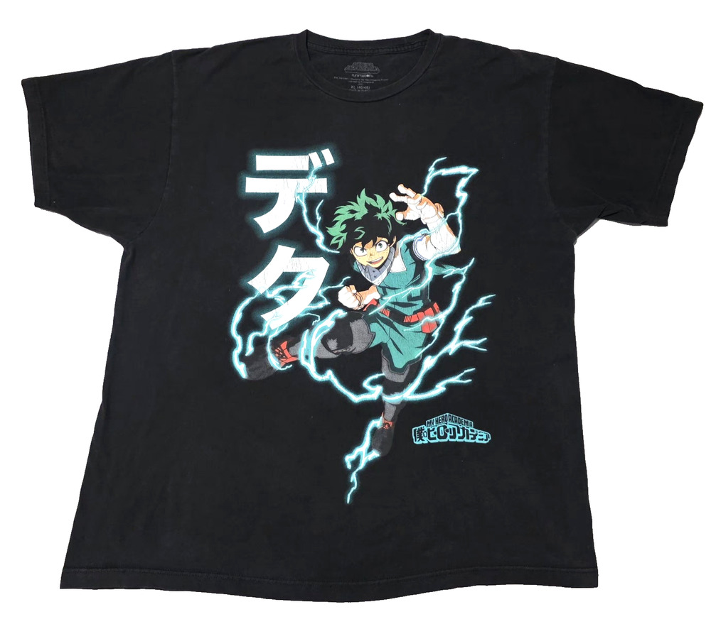 My Hero Academia Deku Izuku Midoriya Graphic T-Shirt Black XL Funimation 2022